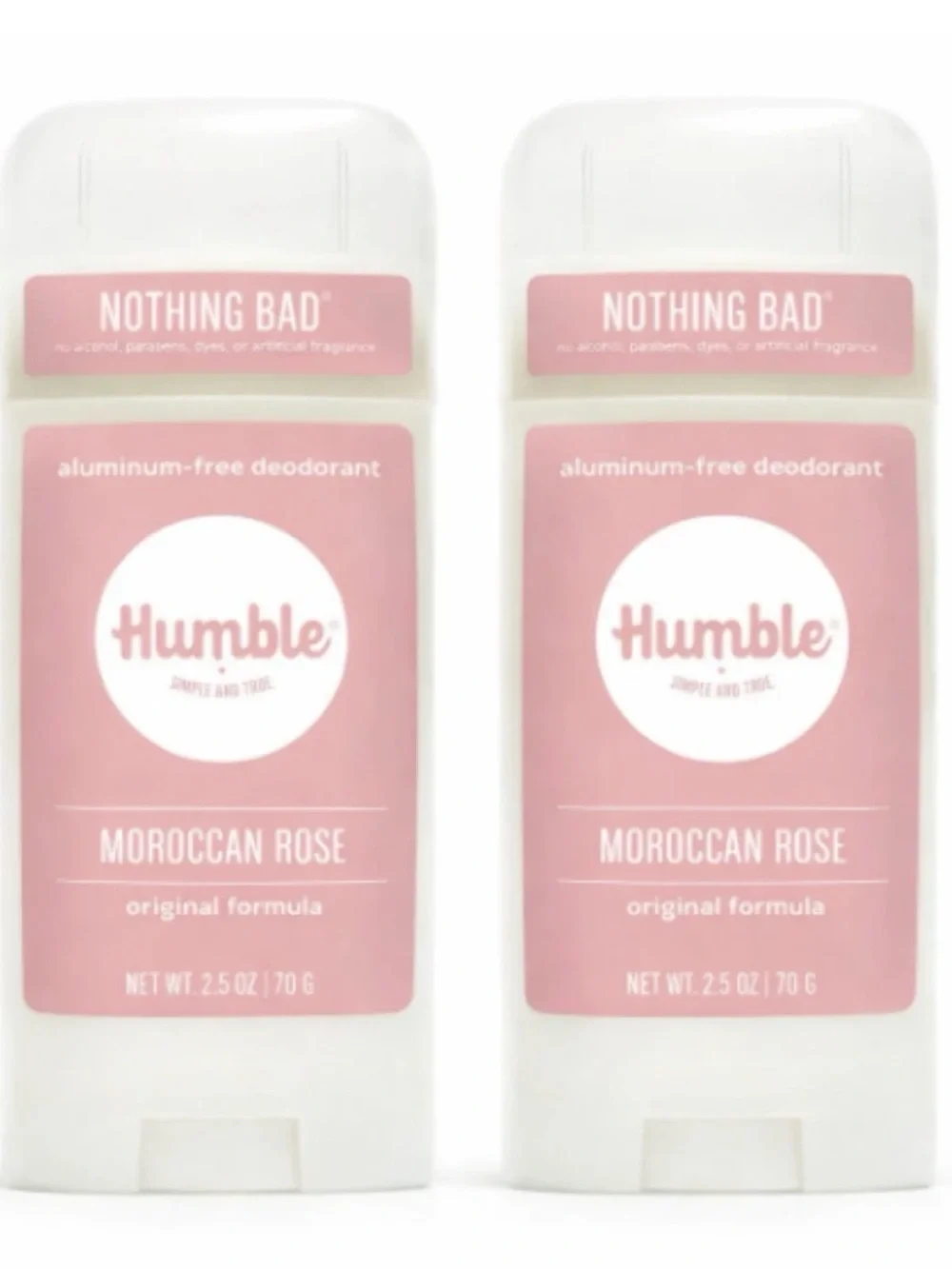 2 x New Humble aluminum free deodorant - Moroccan Rose